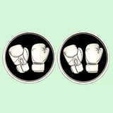 Bassin and Brown Boxing Gloves Cufflinks - Black and White