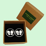 Bassin and Brown Boxing Gloves Cufflinks - Black and White