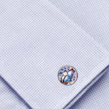 Bassin And Brown Butterfly Cufflinks - Blue and Grey