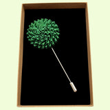 Bassin And Brown Green Chrysanthemum Flower Jacket Lapel Pin