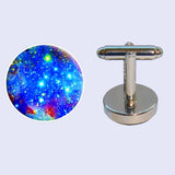 Bassin and Brown Cosmic Space Nebula Cufflinks – Blue and White