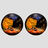 Bassin and Brown Cafe Terrace Cufflinks  - Blue, Yellow and Black