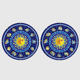 Bassin and Brown Constellation Symbols Cufflinks - Blue and Yellow