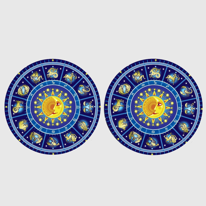 Bassin and Brown Constellation Symbols Cufflinks - Blue and Yellow