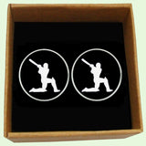 Bassin and Brown Cricketer Cufflinks - Black and White