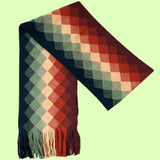 Bassin and Brown Edrich Diamond Wool Scarf - Orange, Yellow, Green and Brown