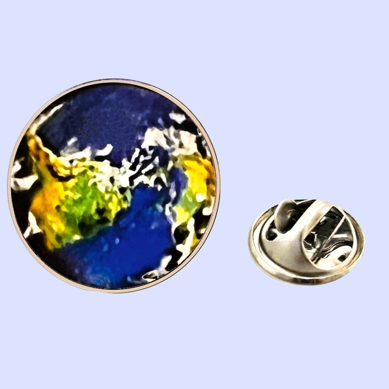 Bassin and Brown Planet Earth Lapel Pin - Blue and Green