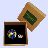 Bassin and Brown Planet Earth Lapel Pin - Blue and Green