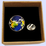 Bassin and Brown Planet Earth Lapel Pin - Blue and Green