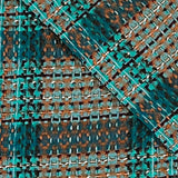 Bassin and Brown Fielding Overstitched Wool Scarf- Blue, Turquoise, Gold and Red