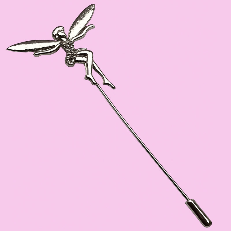 Bassin and Brown Fairy Jacket Lapel Pin - Silver