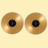 Bassin and Brown Gold Vinyl Disc Cufflinks