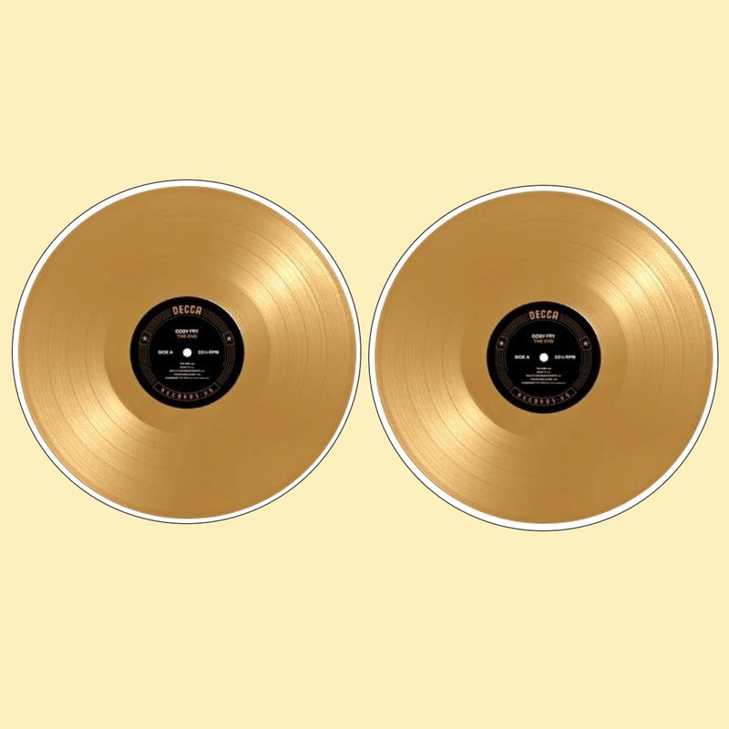 Bassin and Brown Gold Vinyl Disc Cufflinks