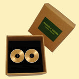 Bassin and Brown Gold Vinyl Disc Cufflinks