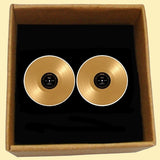 Bassin and Brown Gold Vinyl Disc Cufflinks