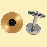 Bassin and Brown Gold Vinyl Disc Cufflinks
