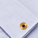 Bassin and Brown Gold Vinyl Disc Cufflinks