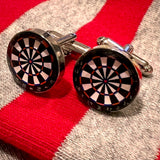 Bassin and Brown Dartboard Cufflinks - Black, White and Red