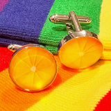 Bassin and Brown Lemon Fruit Cufflinks - Yellow