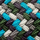 Bassin and Brown Jagged Stripe Woven Belt - Green, Navy, Grey, Turquoise and Light Grey