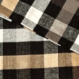 Bassin and Brown Lillee Check Cotton Scarf - Black, Taupe and White