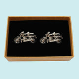 Bassin and Brown Motorbike Cufflinks - Silver and Black