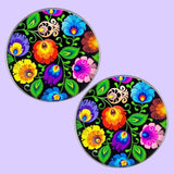 Bassin and Brown Multi-Colour Flower Cufflinks