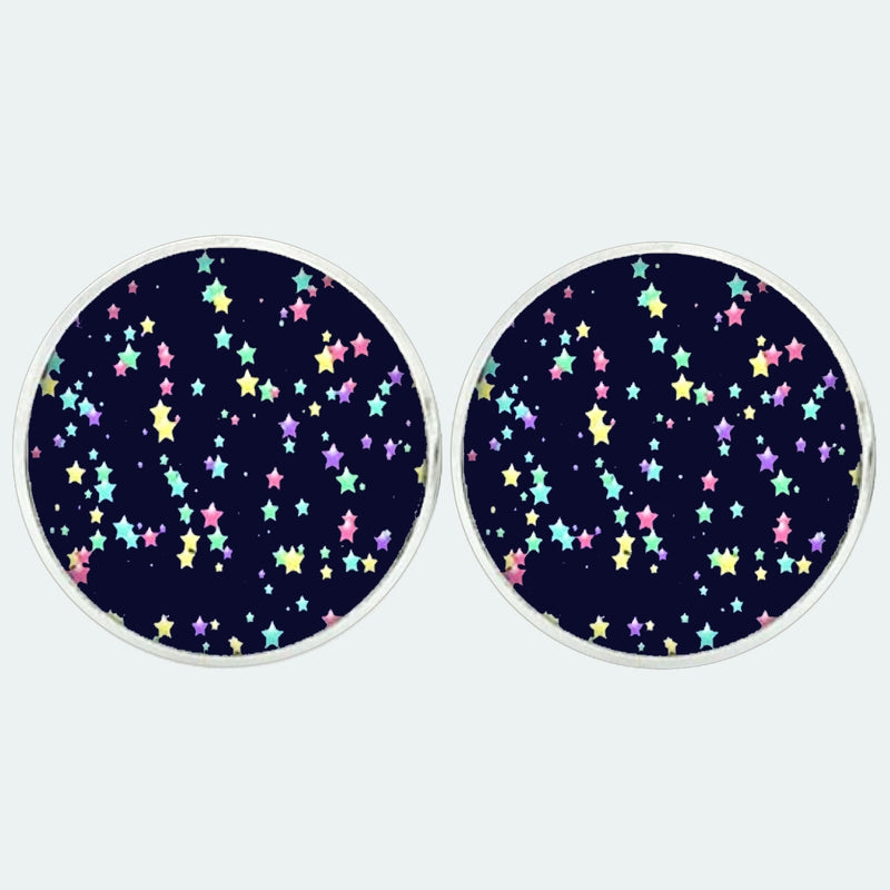 Bassin and Brown Multi Colour Mini Stars Cufflinks  -  Navy
