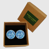 Bassin and Brown Paisley Cufflinks - Blue