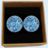 Bassin and Brown Paisley Cufflinks - Blue
