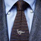Bassin and Brown Parasaurolophus Dinosaur Jacket Lapel Pin  - Silver