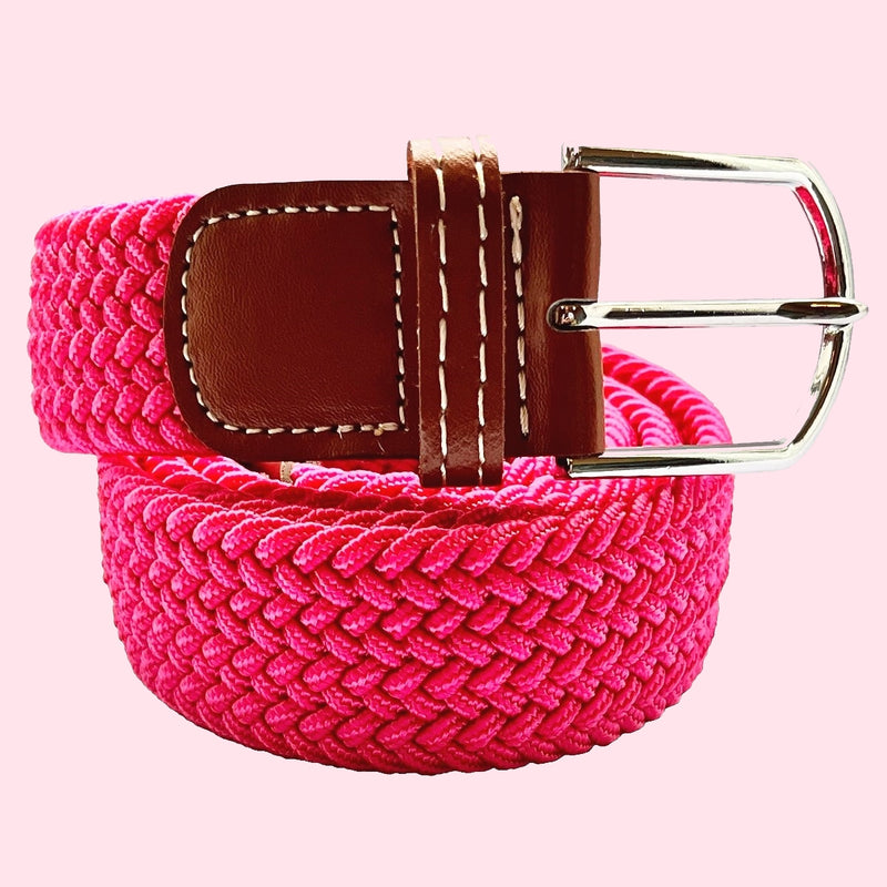 Bassin and Brown Perrin Plain Woven Belt - Deep Pink