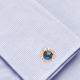 Bassin and Brown Sigillum Militum Xpisti Knights Templar Cufflinks - Blue, Red and White