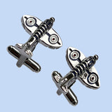Bassin and Brown Spitfire Silver Roundel Cufflinks