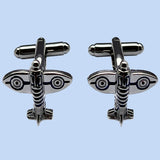 Bassin and Brown Spitfire Silver Roundel Cufflinks