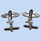 Bassin and Brown Spitfire Silver Roundel Cufflinks