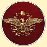 Bassin and Brown SPQR - The Senate and People of Rome Eagle Lapel Pin - Wine and Gold