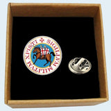 Bassin and Brown Sigillum Militum Xpisti Knights Templar Lapel Pin - Blue, Red and White