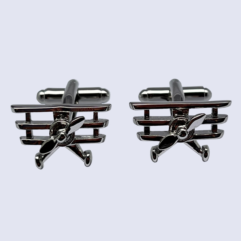 Bassin and Brown Triplane Cufflink - Silver