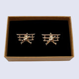 Bassin and Brown Triplane Cufflink - Silver