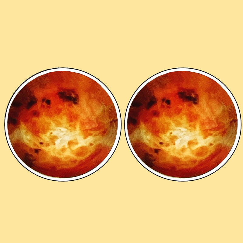 Bassin and Brown Planet Venus Cufflinks - Orange and Yellow