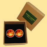 Bassin and Brown Planet Venus Cufflinks - Orange and Yellow