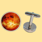 Bassin and Brown Planet Venus Cufflinks - Orange and Yellow