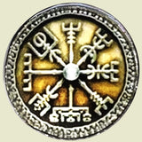 Bassin And Brown Viking Norse Symbol Cufflinks - Green And Antique Silver