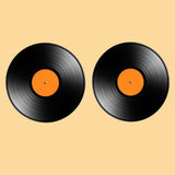 Bassin and Brown Vinyl Disc Cufflinks - Orange and Black