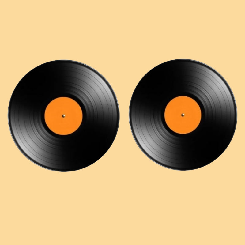 Bassin and Brown Vinyl Disc Cufflinks - Orange and Black