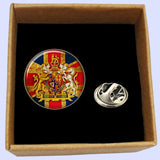 Bassin and Brown Vintage British Union Jack Flag Lapel Pins - Red, White, Blue and Gold