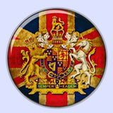 Bassin and Brown Vintage British Union Jack Flag Lapel Pins - Red, White, Blue and Gold