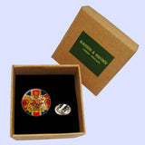 Bassin and Brown Vintage British Union Jack Flag Lapel Pins - Red, White, Blue and Gold