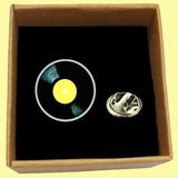 Bassin And Brown Vinyl Disc Lapel Pin - Yellow and Black